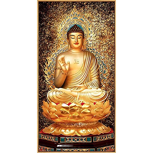 Peinture diamant Bouddha 5D grand point de croix cristal strass éclat premium