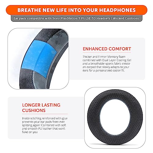 WC Freeze Pulse 3D - Cooling Gel Earpads Compatible with Sony PS5 Pulse 3D, Made by Wicked Cushions, Black Camo - Image 4