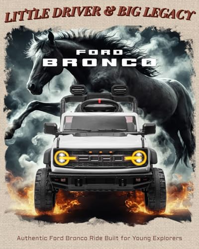 Image of First Ride On Ford Bronco Raptor 12V Toddler Ride on Toys, Safe Kids Ride on Truck with Remote Control, Children Electric Cars with 4 Wheels Suspension, Radio, Music, Bluetooth (12V, White)