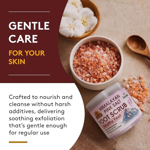okay himalayan pink salt foot scrub - himalayan salt scrub body exfoliator for women and men exfoliating for feet hands amp face vegan natural ingredients - 6 oz jar pack of 1
