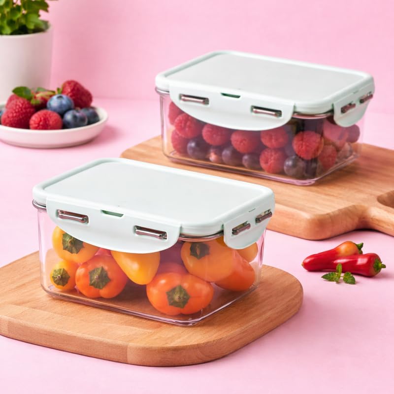 Image of LocknLock 1.3L Food Storage Containers (Pack of 2) | Airtight, Leakproof, BPA-Free Plastic Boxes | Stackable Kitchen Containers for Meal Prep, Fridge & Pantry Storage