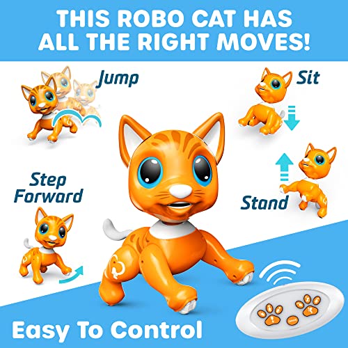 Power Your Fun Robo Pets Cat For Girls And Boys - Remote Control Robot Toy Interactive Hand Motion Gestures, Robot Toys Smart Stem Toy Programmable Treats Walking Dancing Robot Pet For Kids Robot Cat #TOP2