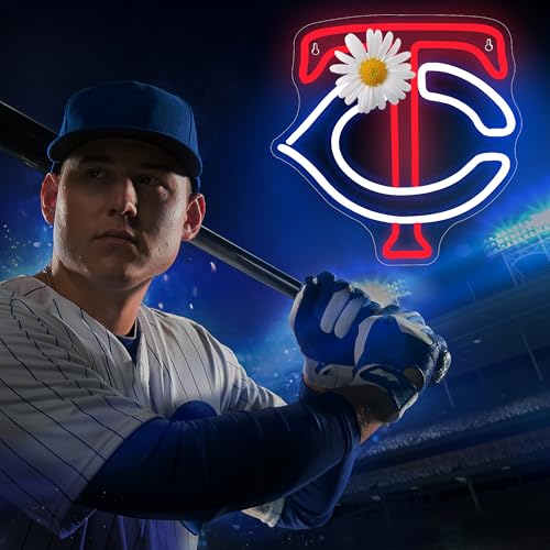 Image of Baseball Neon Sign for Wall Decor Baseball Team Neon Light for Man Cave | Fans Birthday Baseball Gifts,Led 5V USB Powered Neon, Men's Bedroom,Sport Bar Decor,Club,Garage,Boy Cave Wall Art,13.4*13.4in