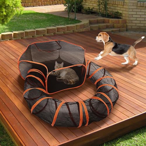 Recinto Exterior para Gatos - Casa Externa para Gatos de Interior | Gaiola Portátil Dobrável Casa Re