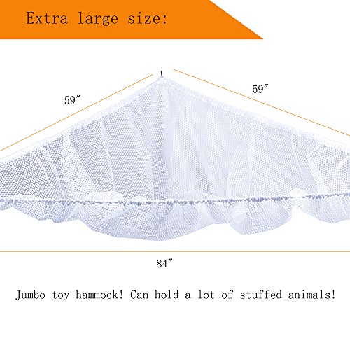 Stuffed Animal Hammock, Huijukon Jumbo Corner Toy Hammock Toy Storage Net Hammock Collection Organizer For Stuffed Animals Cuddly Plushie Stuffie Toys | Size: 84" X 59" X 59" (Toy Hammock) #TOP3