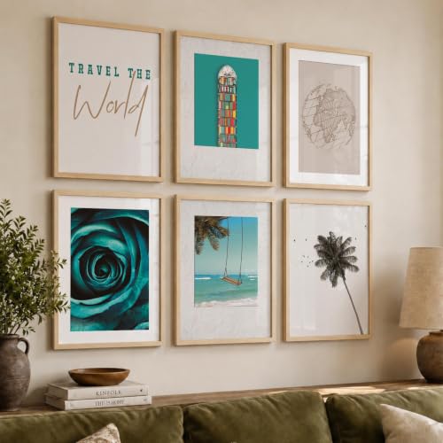 Image of kotart - Bich wall poster with frames for wall hanging | Frames For Wall Decor | Poster With Frames Paintings (13x17 inch, H) Pack of 6