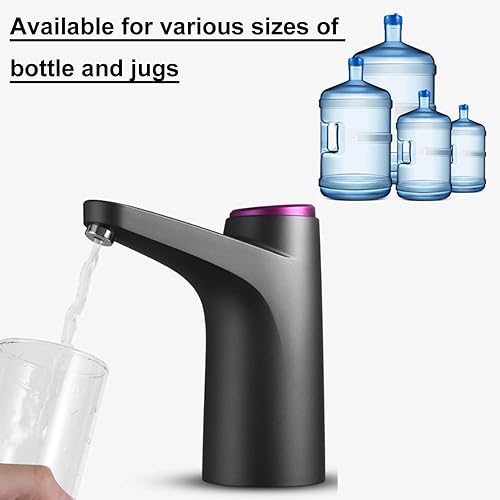 Miniatura 7 de Dispensador de botella de agua, bomba eléctrica universal 2 en 1 para botella de agua potable, dispensador cuantitativo para jarra de 1 a 5 galones,