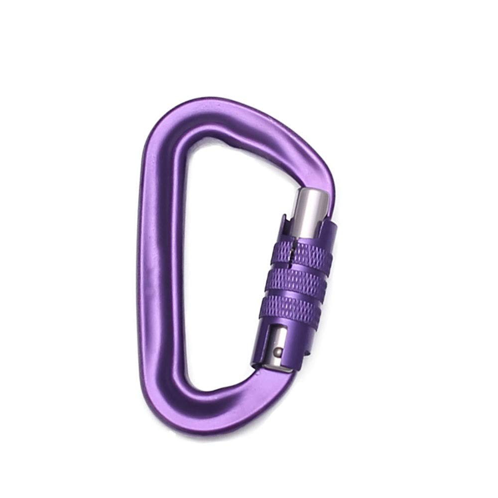 Mosquetón de Escalada con Bloqueo Paquete de 2 Aleación de Aluminio Anillo en D Mosquetón Llavero Clip Gancho para hamacas Acampar al Aire Libre Senderismo Viajar Mosquetón Clip de fijación (Color