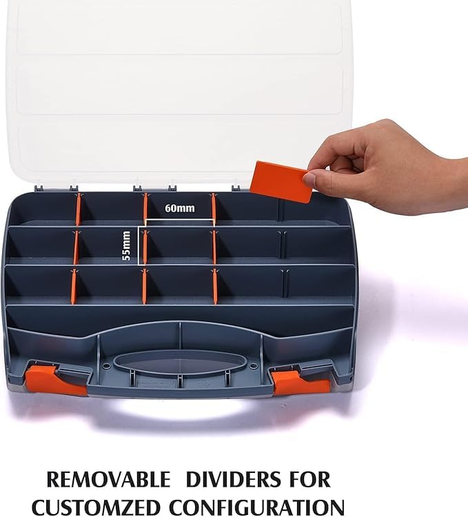 Vroxy Double Side 30 Compartments Hardware Organizers, Storage Box Small Parts Organizer with Removable Dividers for Screws, Nuts, Nails, Bolts Professional Tool Storage Box (1Pcs) 2