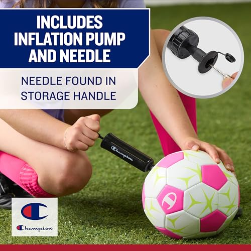 Champion Prodigy Soccer Ball with Pump (Size 3, Optic Pink/Eve. Primrose) - image 7