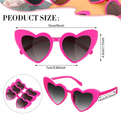 Flutesan 16 Pairs Heart Shaped Sunglasses Retro Cat Eye Shaped Sunglasses Heart Clout Glasses for Women2