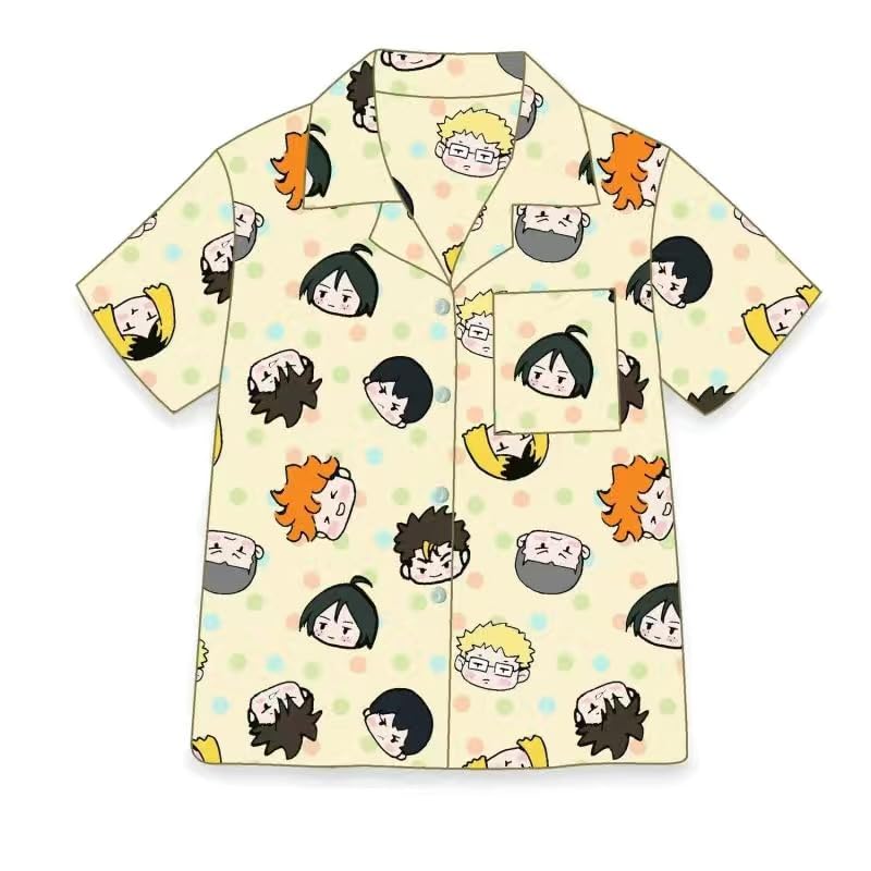 Shoyo Pyjamas, Anime Kozume Kenma/Sugawara Koushi Pajama Set Pants Short Sleeve Anime Sleepwear3