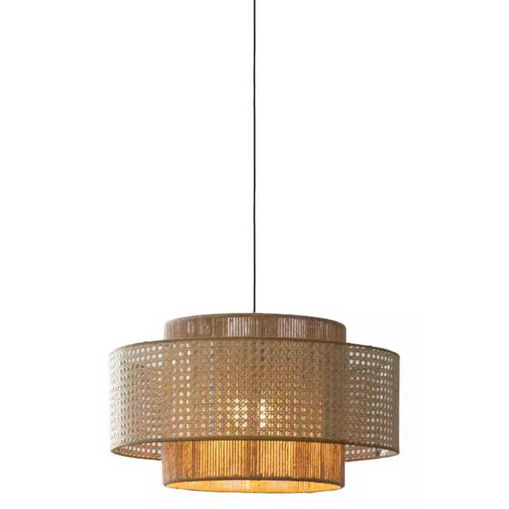 CJSLXGBL 1-Light Rustic Woven Pendant Light, Coastal Rattan Lampshade Hanging Lamp Light Fixtures RetroCoastal For Dining Room Kitchen Island Bedroom Foyer Hallway