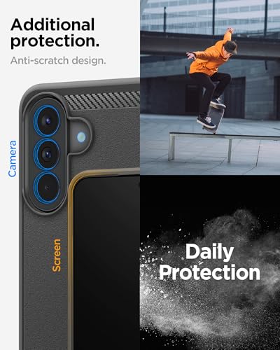 Image of Spigen Rugged Armor | Samsung Galaxy A57 5G Case [Air Cushion Protection] [Flexible] Galaxy A57 5G Back Cover | TPU - Matte Black