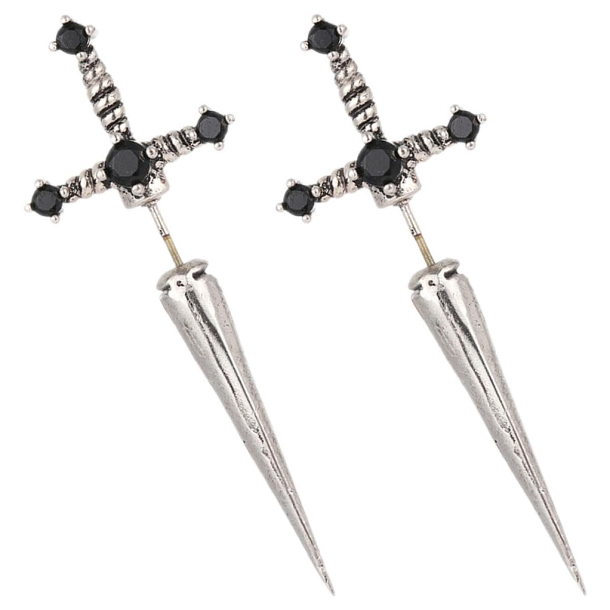 Pendientes de Espada de Aleación Color Plata, 1 Par