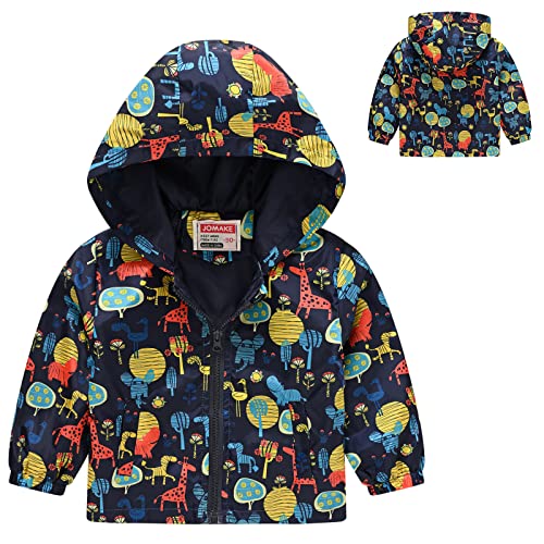 Rain Jacket for Boys Girls Hooded 𝗖artoon Print Zipper 𝗪aterproof Coat Cute Windproof Raincoat with Pocket3