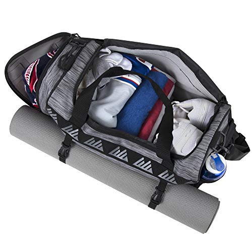 20 Inch Duffel Bag - Large Softside Canvas 35 Liter Duffle Bags with Padded Shoulder Straps for Women and Men (Heather Grey)