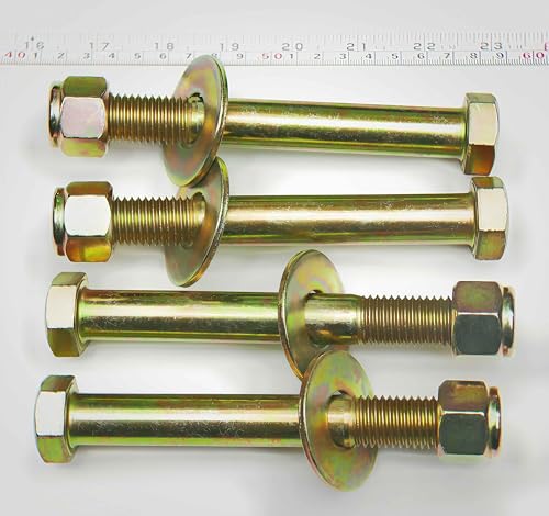 Image of 3 /4 inch x 6 inch Hex Head Bolt by Color Galvanization with Nylon Lock nut and Large Size Washer Assortment Kit,Alloy Steel,Grade 8.(4pcs Pack). by Metalsuberg