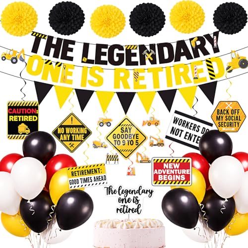 Renbuzhu 44Pcs Retirement Party Decorations Kit Legend Retired Decor Set