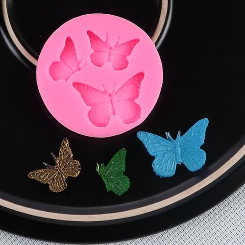 Set de 4 moldes de silicona mariposa para repostería miniatura 5