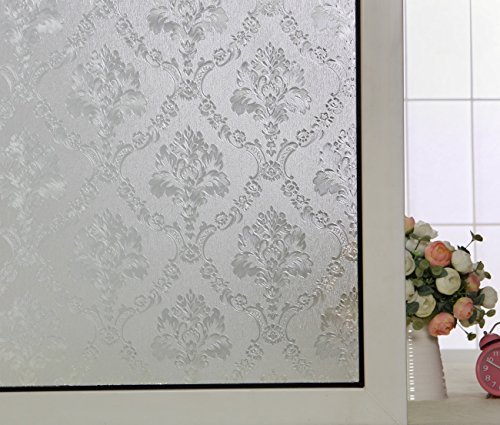 Aojia 2 Pack No-Glue 3D Static Decorative Privacy Window Film, ((17.7'x78.7'(45x200cm)) AW1006-1.2P