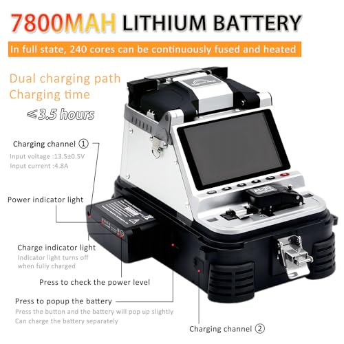 Image of AI-20 Fiber Fusion Splicer Core Alignment Automatic FTTH Fiber Optical Welding Machine 6s Splicing Six Motor 15s Heating Built-in VFL & OPM Function with Highly Integrated Cleaver(7800mAh)