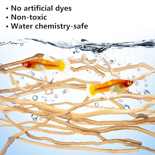 Image of Hamiledyi Natural Driftwood for Aquarium Decor - Red Moor Wood 10 inch-15 inch Long Assorted Shapes (200g) Safe Branches for Fish Tank & Reptile Habitat - Natural Aquarium Wood Decorations (Delicate branches)