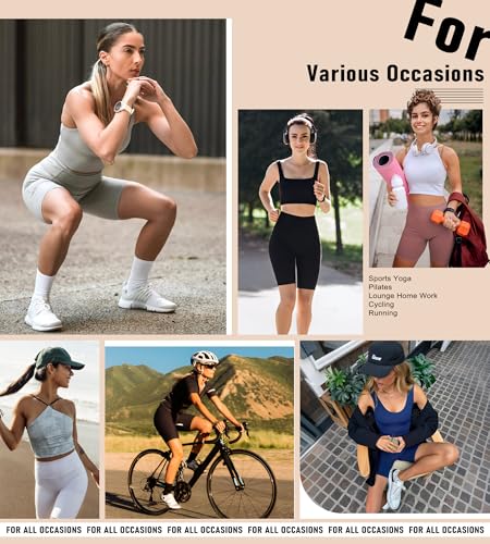 3 Pack Biker Shorts for Women with Pockets - 8" High Waisted Athletic Shorts for Workout Running Yoga Tummy Control4