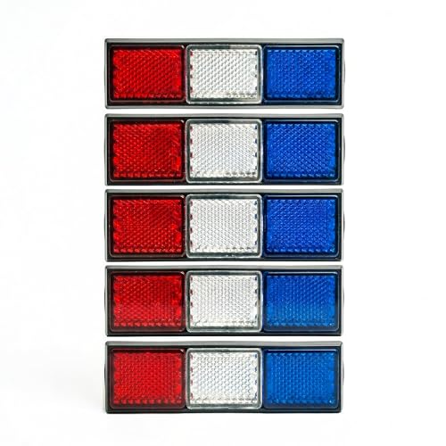 Image of P.S. I Love Italy USA Flag Reflective Car Sticker - USA Colors Bumper Stickers, Peel and Stick Automotive Exterior Reflector for Bumper, Fender, Wheel Arch, SUV, Pickup Truck & Trailer