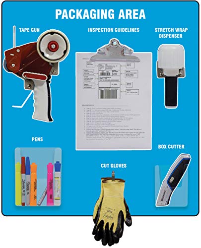 Accuform Packaging Area Store-Board with Tools, Small, Blue with White Shadows