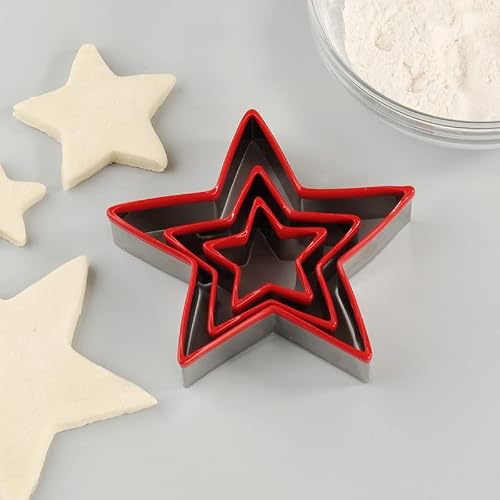 Star Cookie Cutter Set, 4Th Of July Cookie Cutters,Stainless Steel Biscuit Cutters Molds Shapes For Christmas,Graduation,Birthday Party(With Silicone Coating) #TOP3