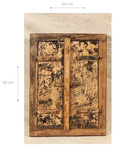 Biscottini Innentür Fenster L 44,5 x T 7,5 x H 58,5 cm - Holztür - Türen für Innen und Außen - Wohnkultur
