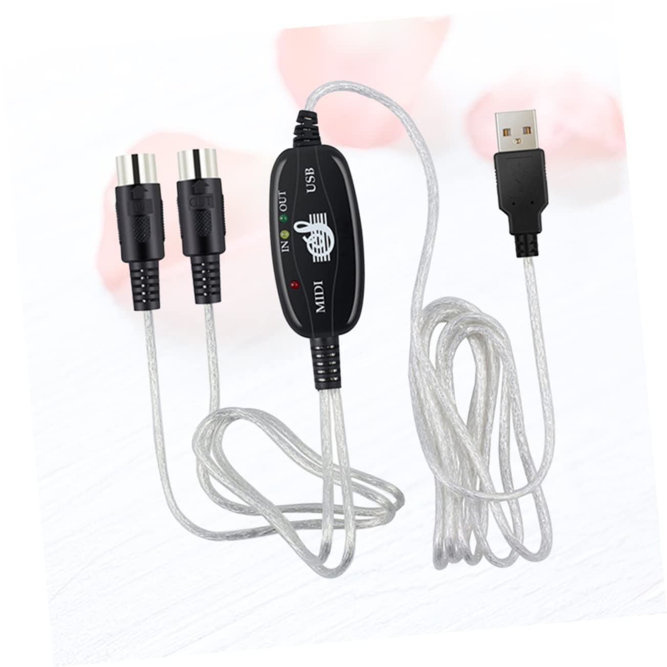 BESPORTBLE Midi to USB Connection Cable Keyboard Adapter for Music Editing High Performance Midi Data Transmission Compatible with Windows Os Easy Plug and Play Installation