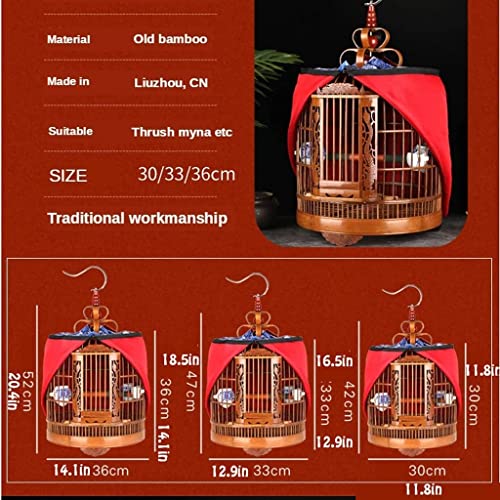 Cage à oiseaux en bambou faite à la main : maison rétro pour perroquet