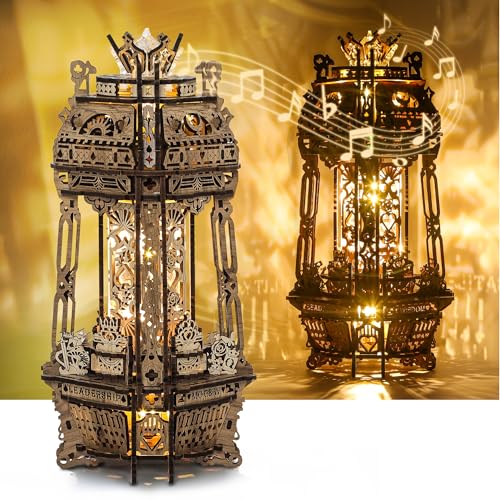 FUNPOLA LED 3D Holzpuzzle Pokerwelt Projektorlampe – DIY-Bastelset mit...