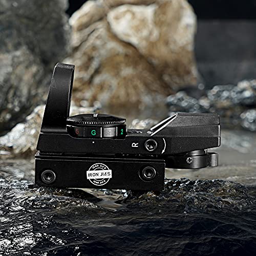 Tactical Green And Red Dot Sight - 4 Reticles Reflex Sight With Built-In Weaver-Picatinny Rail Mount For 22Mm Rail Base - Water Resistant Shockproof & Lightweight With Adjustable Brightness #TOP5