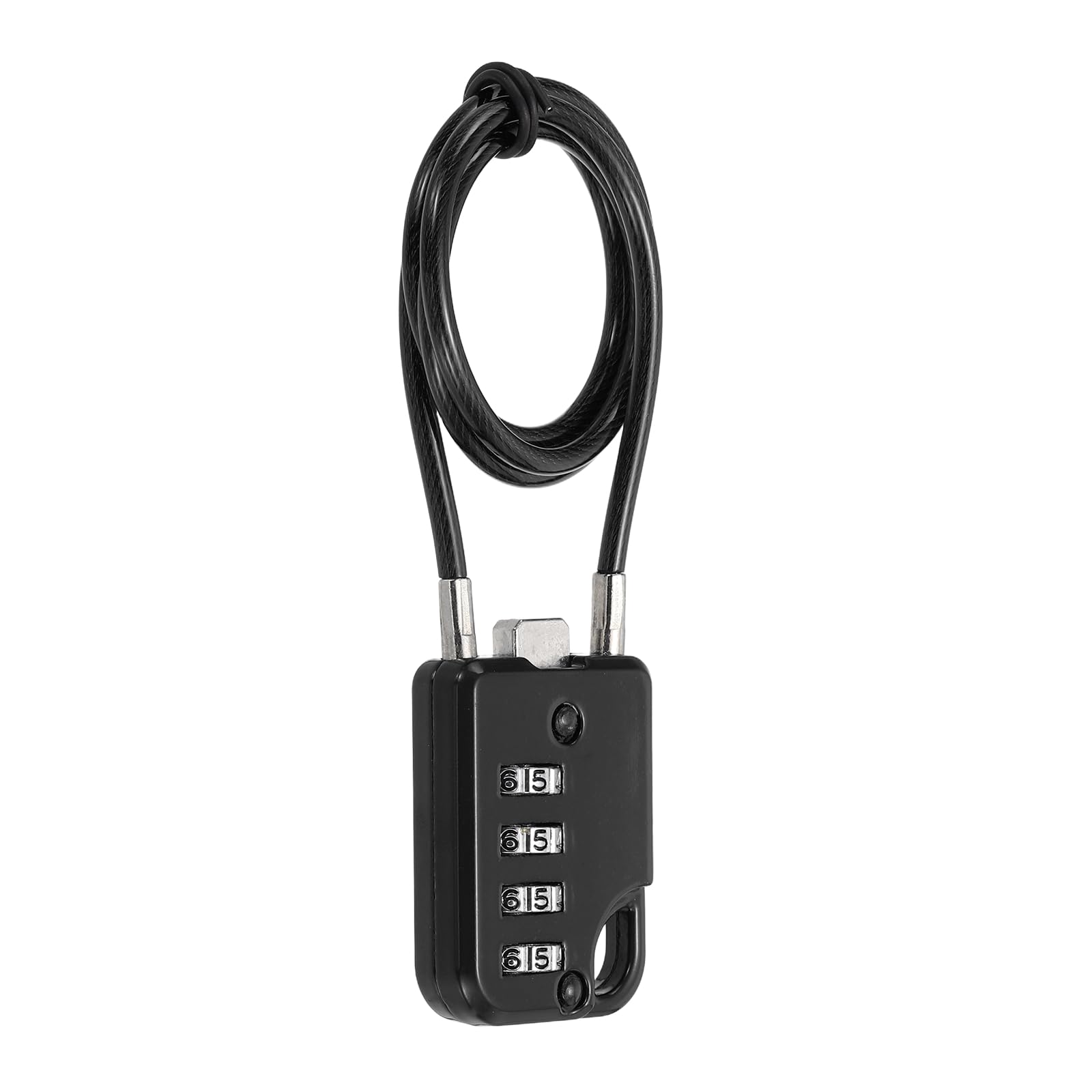 M METERXITY 1-Pack Combination Padlock, Zinc Alloy 4 Digit Password 20 in Cable Luggage Combo Lock for Suitcase/Gym Locker/Backpack, Outdoor Keyless Lock [Black]