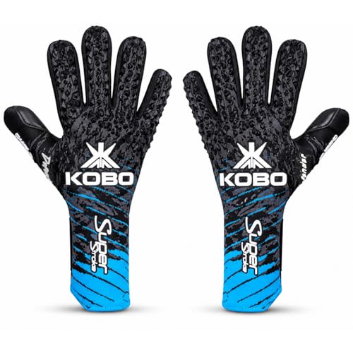 Image of Kobo GKG-44 Professional Football Soccer Goalkeeper Gloves for Men, Boys & Kids with 4mm German Latex Palm (6.5)