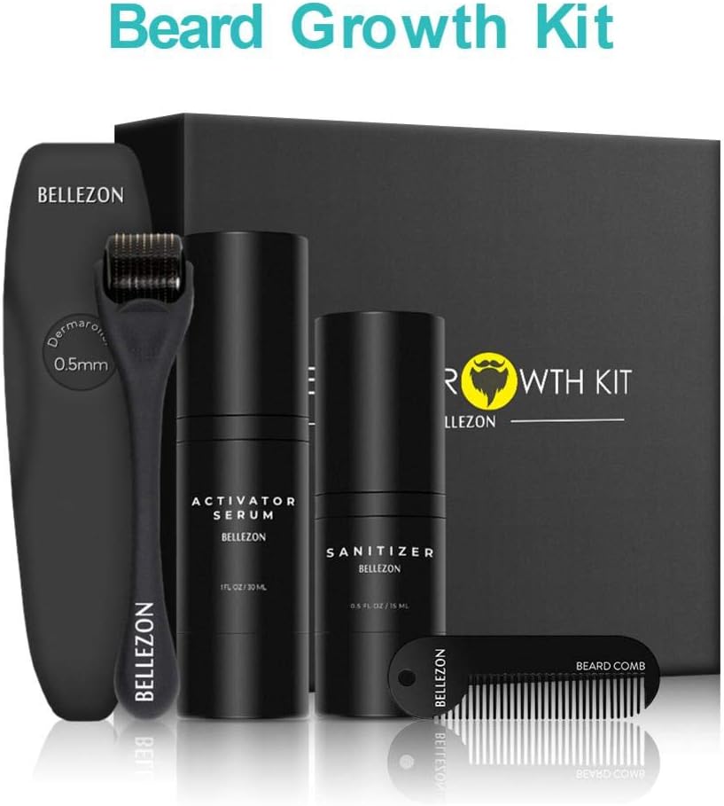 Shantan Upgraded Beard Growth Kit，Men Dad Beard Growth Grooming & Trimming - Unscented Leave-in Conditioner Oil, Beard Rapid Growth and Thickening, for Men Him Boyfriend Dad