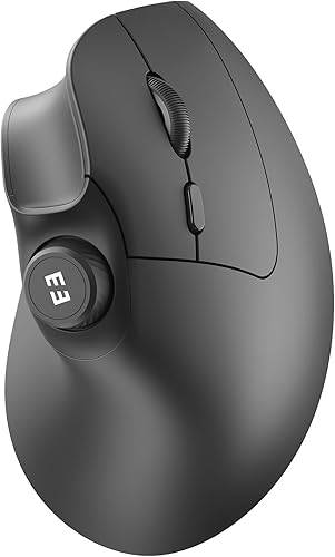 seenda Ratón ergonómico inalámbrico, MOU-302 Bluetooth vertical recargable, perilla de volumen, ratones silenciosos con 1000/1600/2400 DPI, 3 Negro