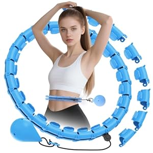 Cerceau de Fitness Hula Hoop Ajustable JLoibao - 24 Noeuds Amovibles