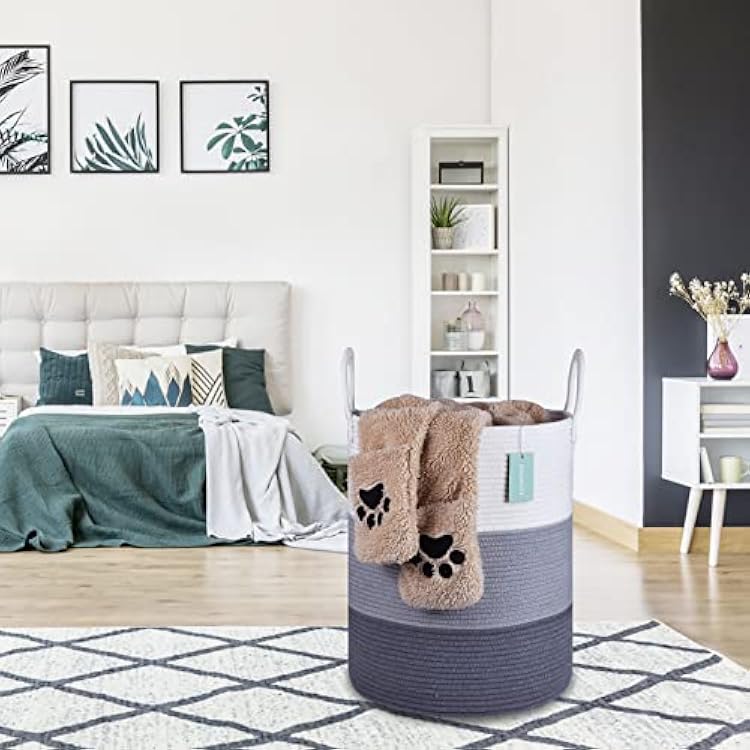 2 Pack Large Laundry Hamper Basket for Clothes 65L, Nursery Hamper, Blanket Basket, Clothes Basket Laundry, Kids Hampers for Laundry, Woven Storage Basket, Toy Basket, 16x 20