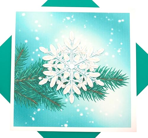 Merry Snowflake, Christmas Quilling Card - Unique Dedicated Handmade,...