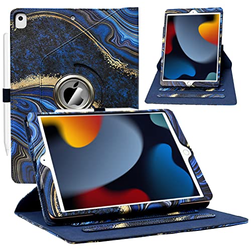 ZoneFoker Case for iPad 9th/8th/7th Generation, iPad 10.2 inch Case 2021/2020/2019, 360 Degree Rotating Stand