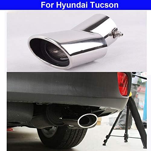 1pcs Silver Stainless Steel Exhaust Tail Rear Muffler Tip Tailpipe Trim for Hyundai Tucson 2015 2016 2017 2018 2019 2020