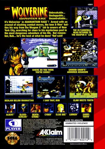 Image of Wolverine: Adamantium Rage - Sega Genesis (Renewed)