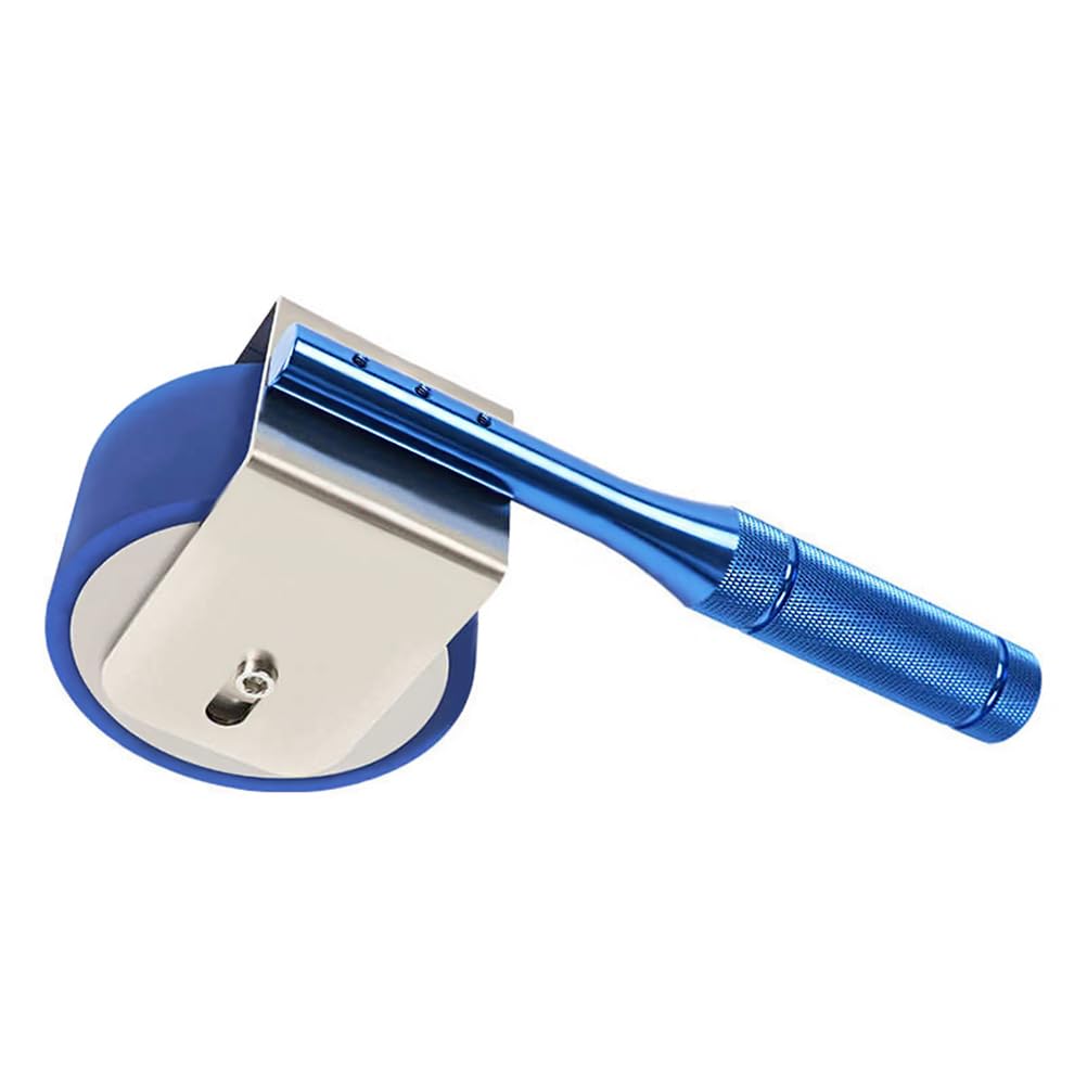 Rodillo de Cinta Manual con Rueda de Goma de PU y Mango Reforzado de Acero Inoxidable, Herramienta Rodillo Adhesivo de Mano para Papel Tapiz, Papel de Contacto Alfombras