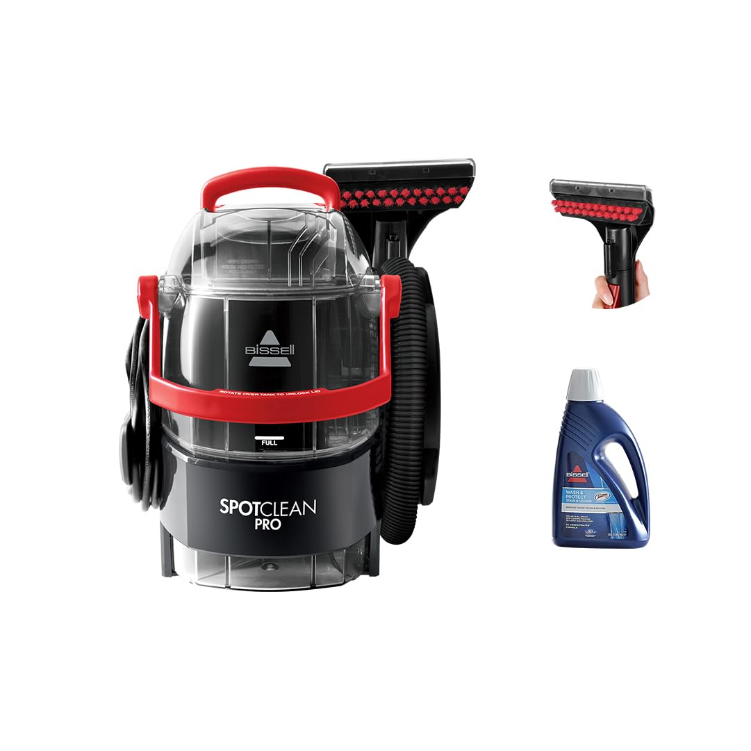 BISSELL Spotclean Pro Portable Wet & Dry Vacuum Cleaner | Warm Water removes Curry & Tough Stains | Deep Cleans Carpet, Sofa, Curtains, Mattress & Much More | 2 Year Warranty