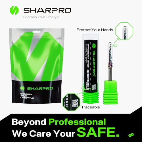 Sharpro SPWSX2QX3.151050C Tapered Ball Nose End Mill 1/8 Shank 8 Degree 1Mm Tip Quark Smooth Coated Carbide Cnc Spiral Router Bit thumb #3
