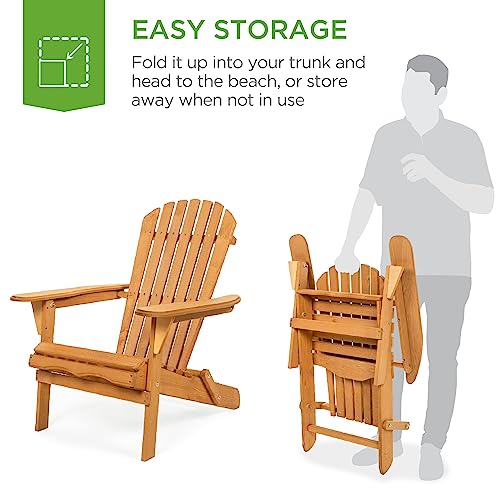Best Choice Products PATIO CHAIR Folding Adirondack Chair Outdoor Wooden Accent Furniture Fire Pit Lounge Chairs thumb #3